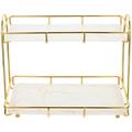 2 Tier Bathroom Countertop Organizer Standing Rack Holder Desktop Storage Shelf Makeup Organizer Holder Vanity Tray for Kitchen Bathroom White