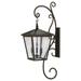 4 Light Extra Large Outdoor Wall Lantern with Scroll in Traditional Style 16 inches Wide By 52 inches High-Regency Bronze Finish-Incandescent Lamping