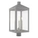 3 Light Outdoor Post Top Lantern in Mid Century Modern Style 10.5 inches Wide By 24 inches High-Nordic Gray Finish Bailey Street Home 218-Bel-3110467