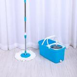 Spin Mop Bucket System With Wringer Set - Floor Mop Stainless Steel Mop Handle Mop Buckets Separate Clean And Water 2 Replacement Microfiber Heavy Duty Material Green 22X10x10