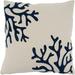 Naviguer Collection Coral Design Throw Pillow Cover 18 Ivory