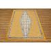 Casavani Handmade Block Printed Cotton Dhurrie Yellow Living Room Floor Carpets Square Outdoor Rug 3x3 feet