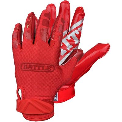 Battle Sports Triple Threat Youth Football Receiver Gloves Red