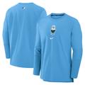 Men's Nike Powder Blue Milwaukee Brewers Authentic Collection City Connect Player Tri-Blend Performance Pullover Jacket