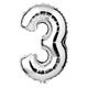 Silver 34" Giant Foil Number Balloon - Silver - 3