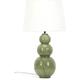 Green Ceramic Table Lamp Stacked Ball Base Lampshade Living Room Bedroom Light + led Bulb