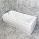 1500 x 700mm Bath Single Ended White Acrylic Straight Compact Bathtub Siera, With Front Panel-Without End Panel