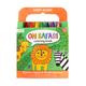Ooly Carry Along Crayon and Colouring Book Kit-On Safari - Set of 10, Multi