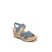 Wide Width Women's Danita Sandal by LifeStride in Blue Fabric (Size 7 1/2 W)