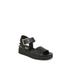 Wide Width Women's Gillian Sandal by LifeStride in Black Faux Leather (Size 9 W)