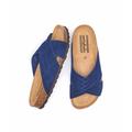 Blue Crossover Cork Footbed Sandals Women's | Size 9 | Minnis Moshulu