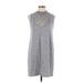 Victoria's Secret Casual Dress - Shift Mock Sleeveless: Gray Marled Dresses - Women's Size Large