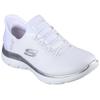 Slip-On Sneaker SKECHERS "SUMMITS-DIAMOND DREAM", Damen, Gr. 42, weiß, Textil, sportlich, Schuhe, Schlupfschuh, Freizeitschuh mit praktischer Slip-Ins Funktion