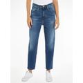 Mom-Jeans TOMMY JEANS "MOM JEAN UH TPR DG" Gr. 29, Länge 30, blau (mid blue2) Damen Jeans Mom