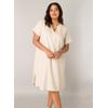 Tunikakleid BASE LEVEL CURVY "Yacinthe", Damen, Gr. 50, N-Gr, beige, Web, Obermaterial: 55% Leinen, 45% Viskose, unifarben, casual, gerade knielang, Serafino, Kurzarm, Kleider, Sommerkleid mit Leinen