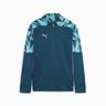 "T-Shirt PUMA ""individualFINAL Fußballtrikot mit Viertelreißverschluss Junior"" Gr. 176, blau (ocean tropic bright aqua blue) Kinder Shirts Tops"