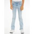 Stretch-Jeans CALVIN KLEIN JEANS "MR FLARE LIGHT SKY BLUE STR" Gr. 14 (164), N-Gr, blau (light sky blue stretch) Mädchen Jeans