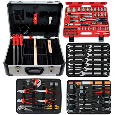 FAMEX Werkzeugset "720-24" Werkzeugsets grau (aluminiumfarben, schwarz) Werkzeugkoffer