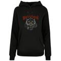 Kapuzenpullover MERCHCODE "Damen Ladies Motorhead - Colour Etched Dog Basic Hoody" Gr. XS, schwarz (black) Damen Pullover Kapuzenpullover