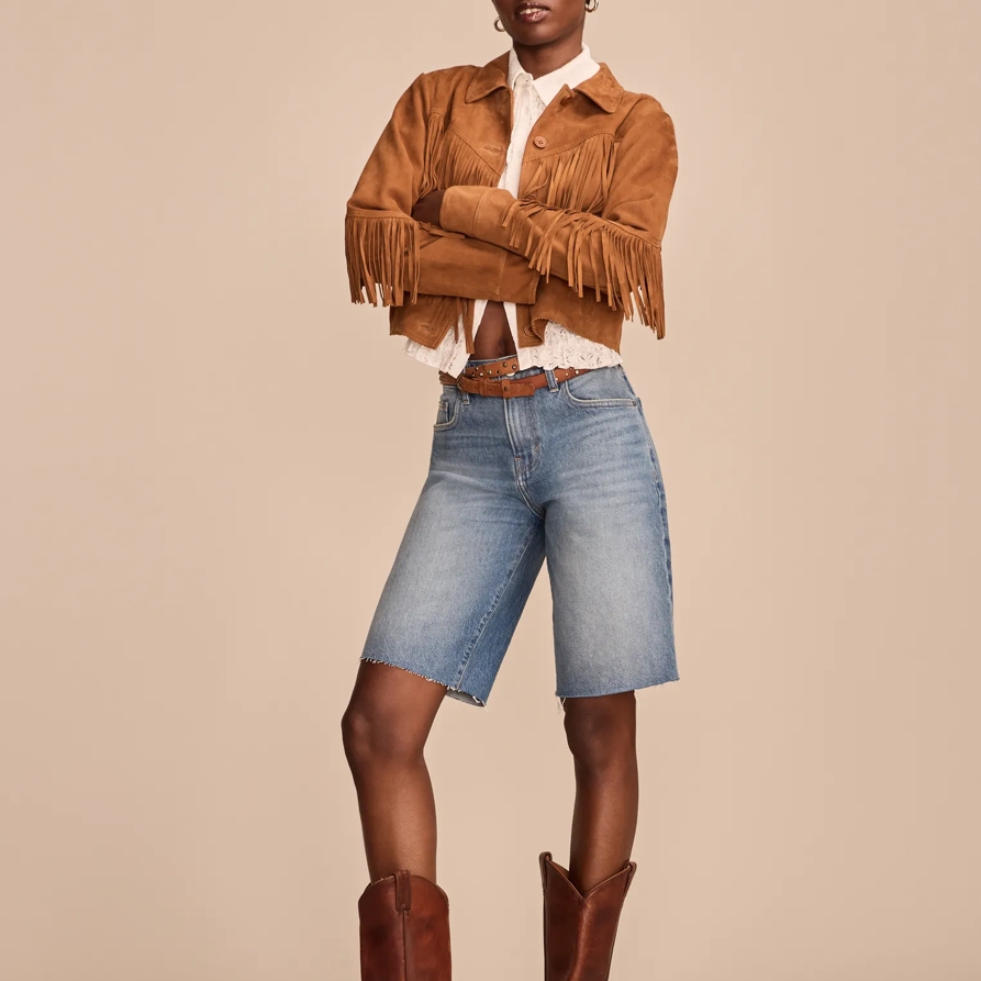 Lucky Brand Loose Bermuda Short - Women's Shorts Denim Jean Bermuda Short in Beastie, Size 30