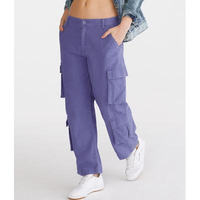 Aeropostale Womens' Double-Pocket Cropped Utility Cargo Pants - Blue - Size XXL - Cotton