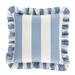 Sunbrella Outdoor Ruffle Pillow - Canopy Stripe Fern/White Sunbrella - Ballard Designs Canopy Stripe Fern/White Sunbrella - Ballard Designs