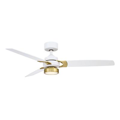 Harrison 3-Blade Ceiling Fan - Matte White with Brushed Brass - Ballard Designs