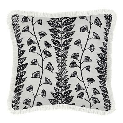 Lucia InsideOut Fringed Outdoor Pillow - Black, 20