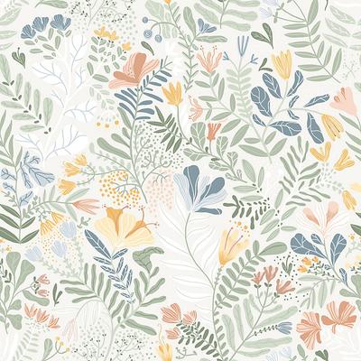 Dancing Florals Wallpaper - Seafoam - Ballard Designs