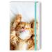Huamxe Lined Journal Notebook Hardcover Journal for Women Medium 5.7 x 8.4 in 160 Pages Thick Paper Cute Aesthetic Floral College Ruled Notebook for Writing Journaling Work School Office Cat