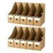 10Pcs Magazine File Holder Boxes Sturdy Magazine Holder Foldable Desk File Holder Organizer Large Capacity Magazine Holder for School Office ( Khaki )