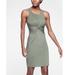 Athleta Dresses | Athleta Vintage Flight Green Barre Bralette Stretch Bodycon Midi Dress P3727 | Color: Green | Size: S