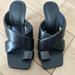 Zara Shoes | Leather Zara Heels Sandals | Color: Black | Size: 6