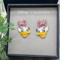 Disney Jewelry | Disney X Baublebar Daisey Duck Rhinestone Enamel Post Earrings Nwt | Color: Pink/Yellow | Size: Os