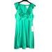 J. Crew Dresses | J Crew Women V Neck Green Ruffle Midi Day To Night Sleeveless Dress 12p | Color: Green | Size: 12p