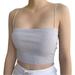 Zara Tops | Gray Zara Strappy Ribbed Knit Cropped Cami Bandeau Tube Top | Color: Gray/Silver | Size: L