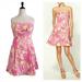 Lilly Pulitzer Dresses | Lilly Pulitzer Hotty Pink Dress Strapless Fit & Flare Floral Pockets Size 14 | Color: Pink/Yellow | Size: 14