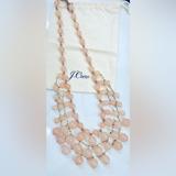 J. Crew Jewelry | J Crew Womens Statement Fashion Necklace Pink Peach Nude Color With Dust Bag | Color: Cream/Pink | Size: Os