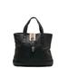 Burberry Bags | Burberry Striped Handbag Tote Bag Black Leather Women's Burberry | Color: Black | Size: Os