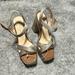 Jessica Simpson Shoes | Jessica Simpson Nwt Size 10m Cream/ Brown Gold Platform Sandals Made In China, | Color: Brown/Cream | Size: 10