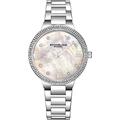 Stuhrling Original Womens Watch - Pave Crystal Bezel - Mother of Pearl Dial with Crystal Accents, 3907 Watches for Women Collection (Silver)