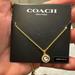 Coach Jewelry | Nwt Coach Pave Halo Necklace In Gold. 16 Inch Chain With 2’ Inch Extender | Color: Gold | Size: Os