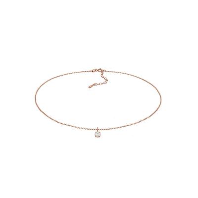 Elli Choker Zirkonia Solitär Basic 925 Sterling Silber rosefarben Damen Image