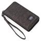 AZUMIO Men's wallet nylon zipper bag wrist strap multi-card mobile phone bag clutch bag integrated bag (Color : Green gold)