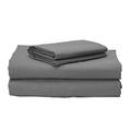 Pikolin Home 100% Cotton Percale Sheet Set 200 Thread Count Premium Elegant Matching Trim Bed (Sizes), Grey, Cama 180-180 x 190/200 cm