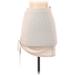 BB Dakota by Steve Madden Casual Bodycon Skirt Knee Length: Ivory Print Bottoms - Women's Size Small