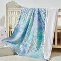 Dot Blanket for Baby and Adult Minky Double Layer Tie Dye Print Blanket with Thick Flannel Backing 40 X 60inch, Super Soft & Warm