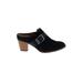 Vionic Mule/Clog: Slip-on Chunky Heel Boho Chic Black Print Shoes - Women's Size 8 - Almond Toe