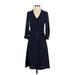 H&M Casual Dress - Shirtdress: Blue Dresses - Women's Size 0