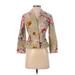 Elevenses Blazer Jacket: Short Gold Floral Jackets & Outerwear - Women's Size 2